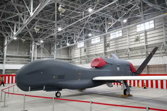 Japan's air force lost contact with an RQ-4B Global Hawk surveillance drone off the northwest coast on Tuesday. It disappeared from radar 50 km from Tottori. The drone is one of three based at Misawa Air Base. Its mission has not been disclosed. - AP