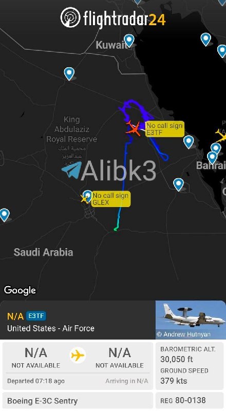 اخبار جنگ ایران امریکا: 🇺🇸🇸🇦 هواپیمای هشدار زودهنگام E-3 آمریکایی در نزدیکی زیرساختهای نفتی عربستان سعودی گشتزنی میکند ‼️🔴 @KhabarFuri