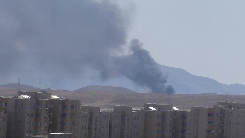 💢💢 עמוד העשן באזור Gilavand Damavand נגרם משריפה