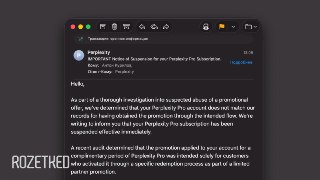 Лавочка закрываетсяПользователи, которые оформили годовой доступ к ИИ-сервису Perplexity Pro за пару сотен рублей, получают «письма счастья»: сервис отключает платные функции за нарушение правил.Perplexity официально раздаёт Pro даром не всем подряд, а в р
