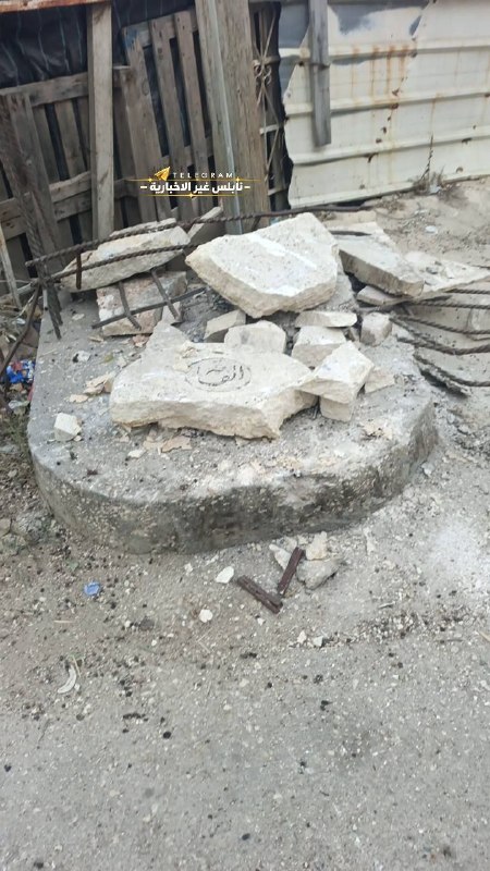 כוחות ישראליים הורסים את אנדרטת הקדושים במדאמה, דרומית לשכם