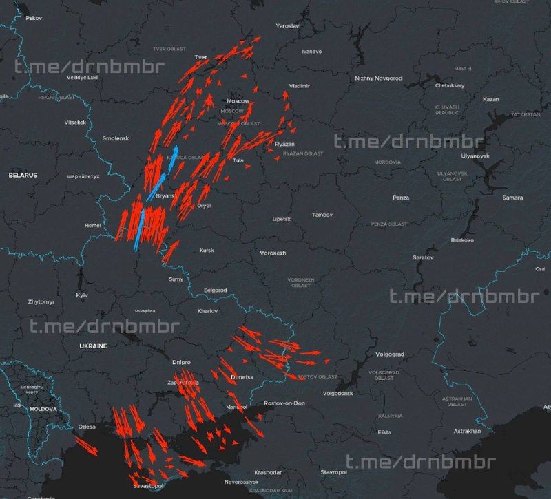 🇺🇦❌🇷🇺 — NOW: Ukraine launches a large-scale drone strike, with Russian sources claiming approximately 450 UAVs track… - news image