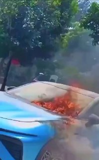 Китайская электричка загорелась во время зарядки 🔌