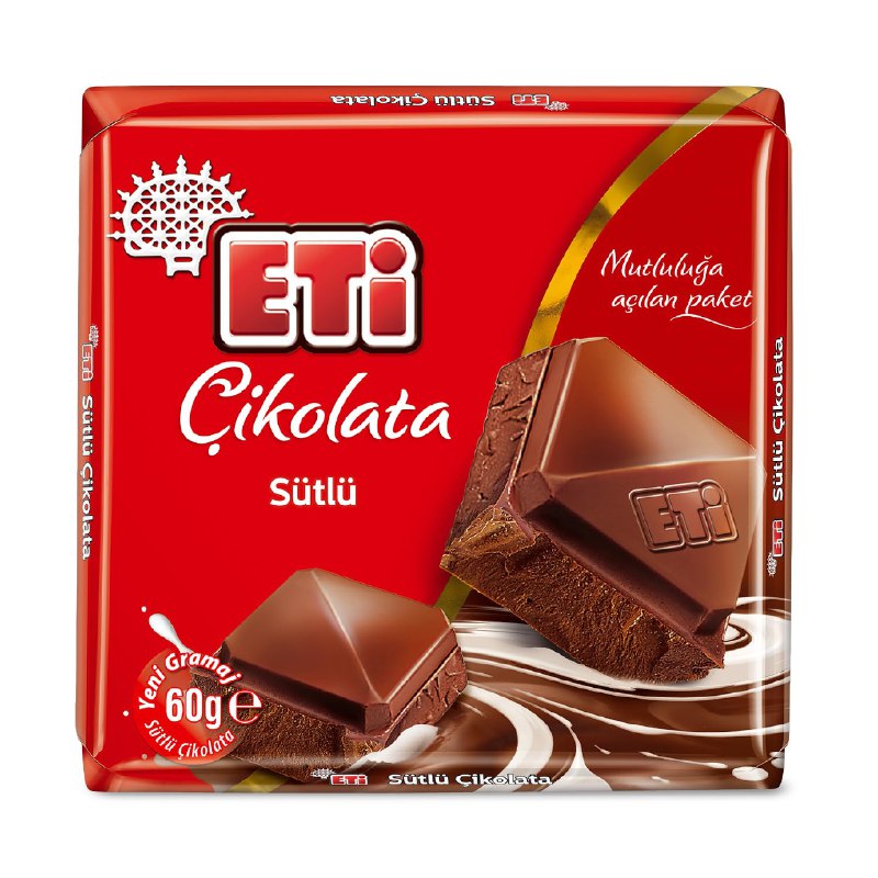 Eti Sütlü Kare Çikolata 60 g x 10