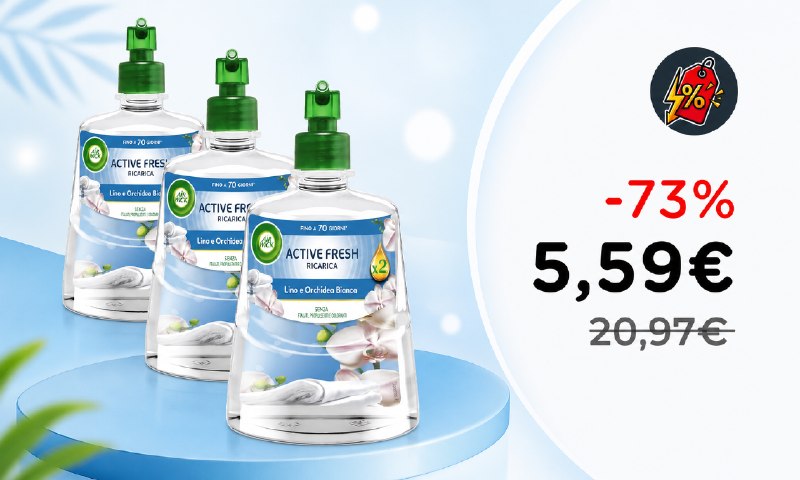 Air Wick Ricarica Spray Automatico: Lino e Orchidea Bianca a solo 5,59€!