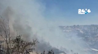 🇮🇱 שרפה גדולה ביער עילוט: כלי רכב וחצרות בתים עלו באש, 4 מטוסי כיבוי פועלים להשתלט על הלהבות.