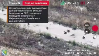 WATCH: Dozens of Ukrainian FPV drones waiting near the front line in Donetsk, filmed by a Russian drone operator.