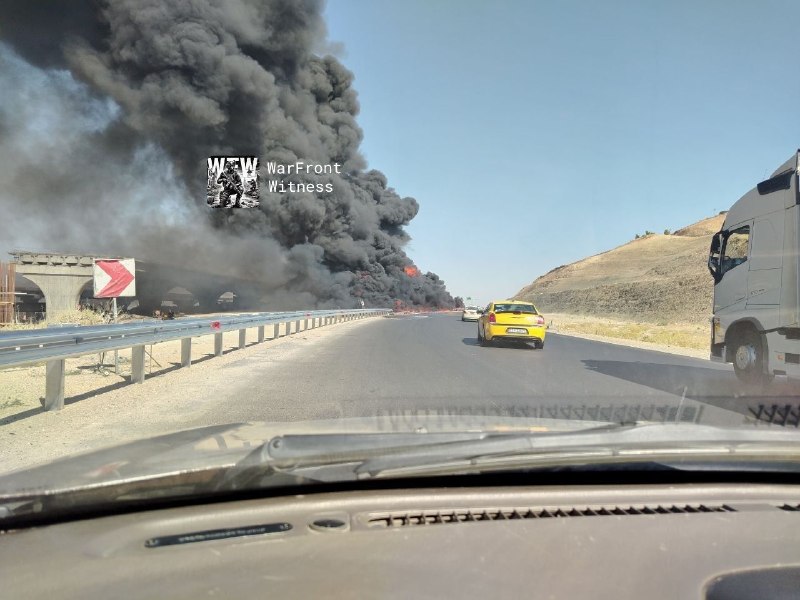 ️🇮🇶️ הפיצוץ של מכלית הדלק נגרם מהתהפכות והפיצוץ שלאחר מכן בטסלוג'ה, נפת סולימניה, באזור כורדיסטן בעיראק.