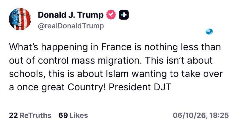 🇮🇱 Trump on the riots in France: "Mass immigration out of control". Foreign desk news 12.