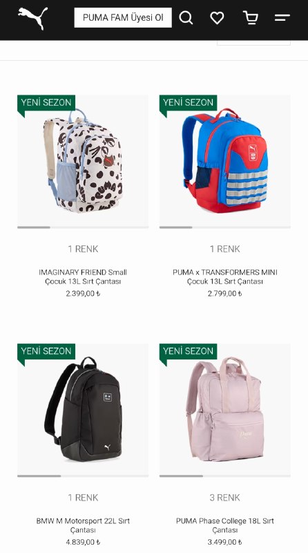 onlineshop خرید آنلاین ترکیه مانی شاپ: https://tr.puma.com/cocuk/koleksiyonlar/canta.htmlکوله های پوما برای مدرسه