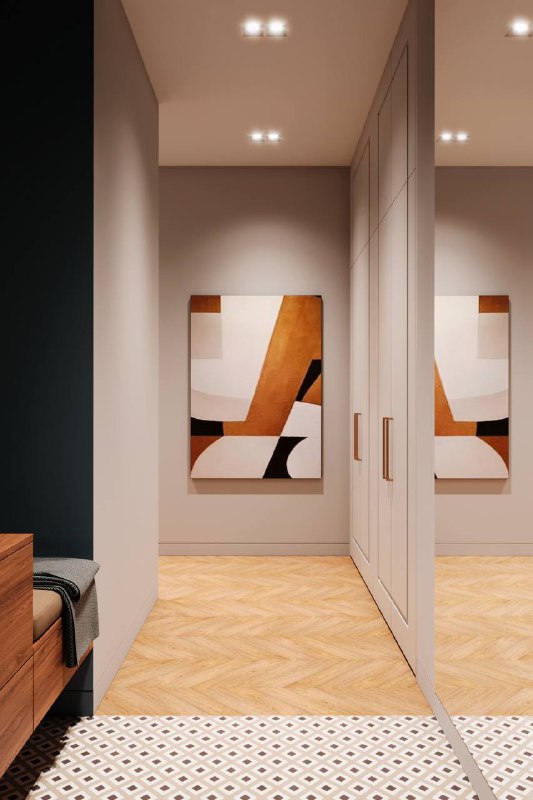 Прихожая и коридор в проекте квартиры в ЖК Огни. Запись на консультацию ко мне - изображение 3 - прихожая, коридор, проекте