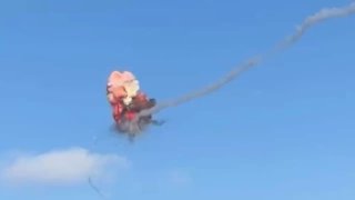לוחם F-16 יורה טיל לעבר כטב"מ מתאבד מסוג ג'רן-4 בשמי מערב אוקראינה. מקורות בטלגרם.