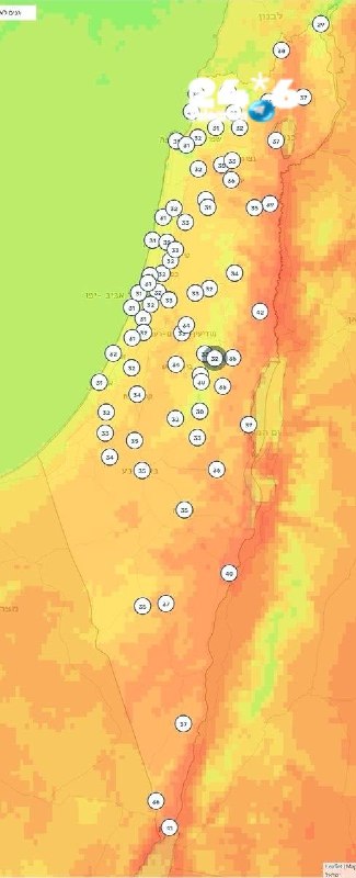 🇮🇱 תחזית מזג האוויר להיום: היום הטמפרטורות שוב מעט ירדו ותורגם עוד הקלה בעומס החום. במפה: צפי הטמפרטורות…
