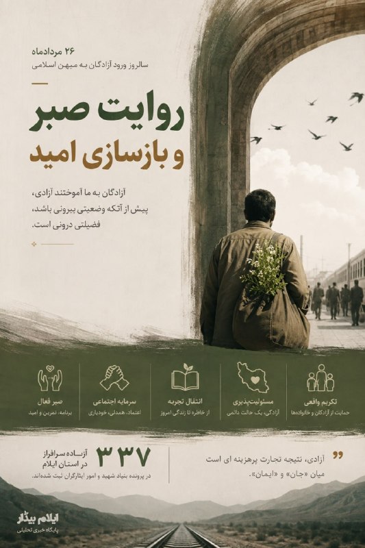 ایلام بیدار: 📸 سالروز ورود آزادگان؛ روایت صبر، ایستادگی و امید🔹۲۶ مرداد در تقویم جمهوری اسلامی ایران، روزی متفاوت از بسیاری از مناسبت