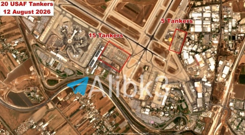 מספר מטוסי התדלוק האמריקאים בנתב"ג יורד באופן דרמטי, שכן היו כ-60 מטוסים בחודש מאי, אך כעת, יש רק כ-20 מטוסים.