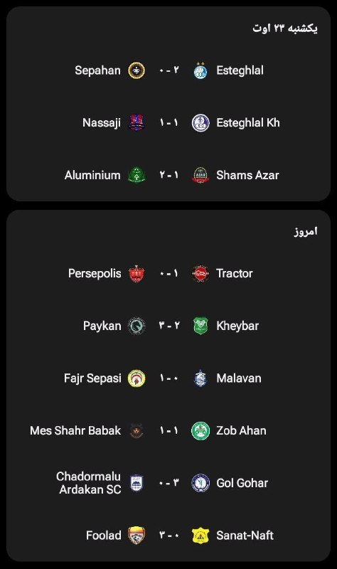 فوتبال برتر ࡆ لیگ 360 ࡆ ورزشی: 🇪🇺نتایج بازی های هفته سوم لیگ برتر⚽️ @Footballirib3