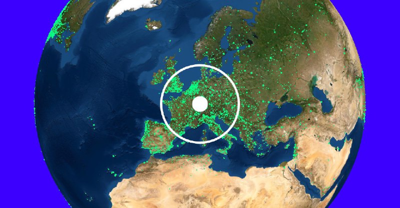 Explore live radio by rotating the globe
