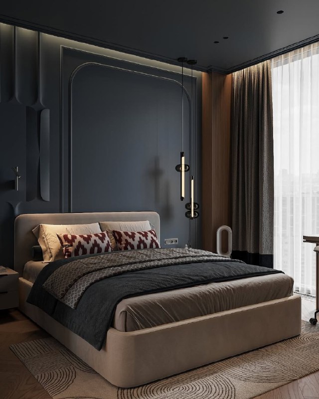 Спальня в темном цвете МЫ В МАХ подписаться | Дизайн интерьера| Ремонт - изображение 1 - спальня, темном, цвете