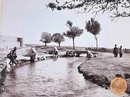 محله آنلاین: عبور امتداد نهر چشمه علی از کنار قلعه گبریعکس از لارنس لاکهارت در سال ۱۳۰۵ ش#قلعه_گبری#چشمه_علی@TarikheRey#محله_آنلاین@m