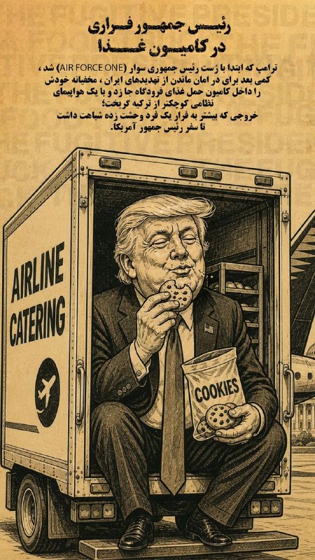 متنا همدان: #پوستررئیس جمهور فراری در کامیون غذا#یا_لثارات_الخامنه_ای 🌐 متنا شهر همدان سازمان فضای مجازی بسیج استان همدان🇮🇷 @matnaha