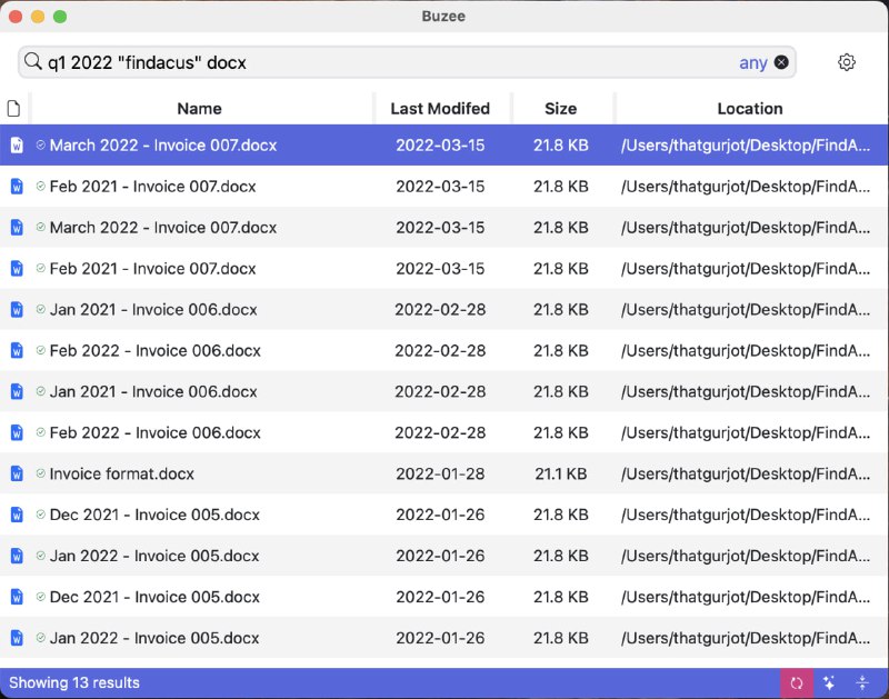 🆔  软件名称：Buzee⭐️  软件功能：全文搜索➡️  支持平台：#Windows #macOS 📁  软件简介：一款快速的全文搜索应用程序，轻松找到文件、文档、图像、音频、视频和浏览历史