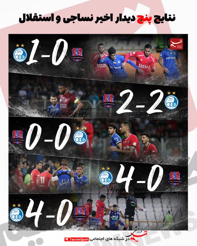 varzeshstand | دکه ورزش: ❤️💙 استقلال مقابل نساجی روند شکستناپذیری را حفظ میکند❓