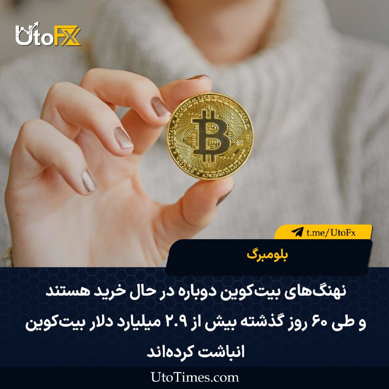 UtoFX | مرجع فاندامنتال فارکس و انس طلا: ✅ بلومبرگ: نهنگهای بیتکوین دوباره در حال خرید هستند و طی ۶۰ روز گذشته بیش از ۲.۹ میلیارد دلار بیتکوین انباشت کردهاند