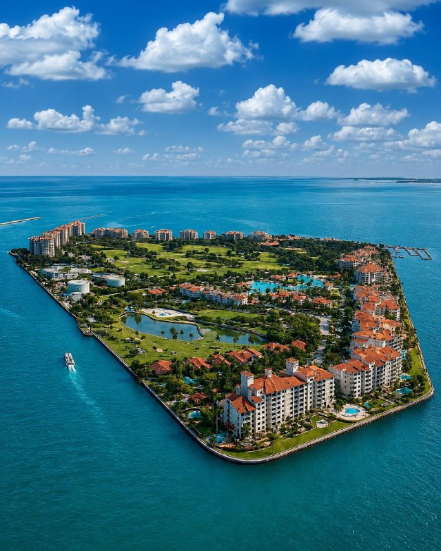روشنا: در ساحل میامی، جزیره‌ای کوچک به نام«Fisher Island» قرار دارد خصوصی با مساحتی کمتر از یک کیلومتر مربع از گران‌ترین مناطق 