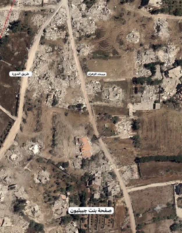 הרס ומחיקה שיטתי של שכונת אלבראקה בעיר בינת ג'ביל. התמונה מציגה סקר מקיף של בתים של דחפורים ערבים 48 הפועלי…