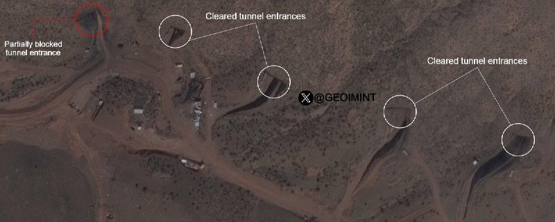 Satellite imagery from May 18 shows Iran has cleared four of five entrances at its Abyek underground missile facility in Qazvin Province. media preview