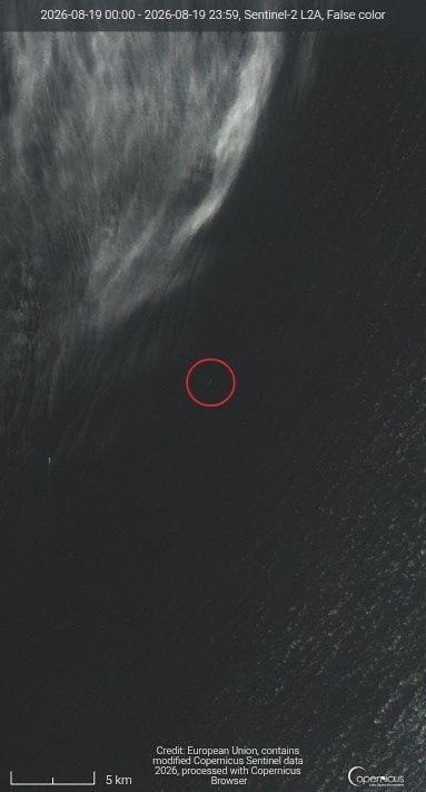 کیوسک خبر: 🔴 حضور یک ناو هواپیمابر جدید آمریکا در منطقه🔸 تصاویر ماهواره‌ای Sentinel-2 مربوط به دیروز، یک ناو هواپیمابر آمریکایی کلا