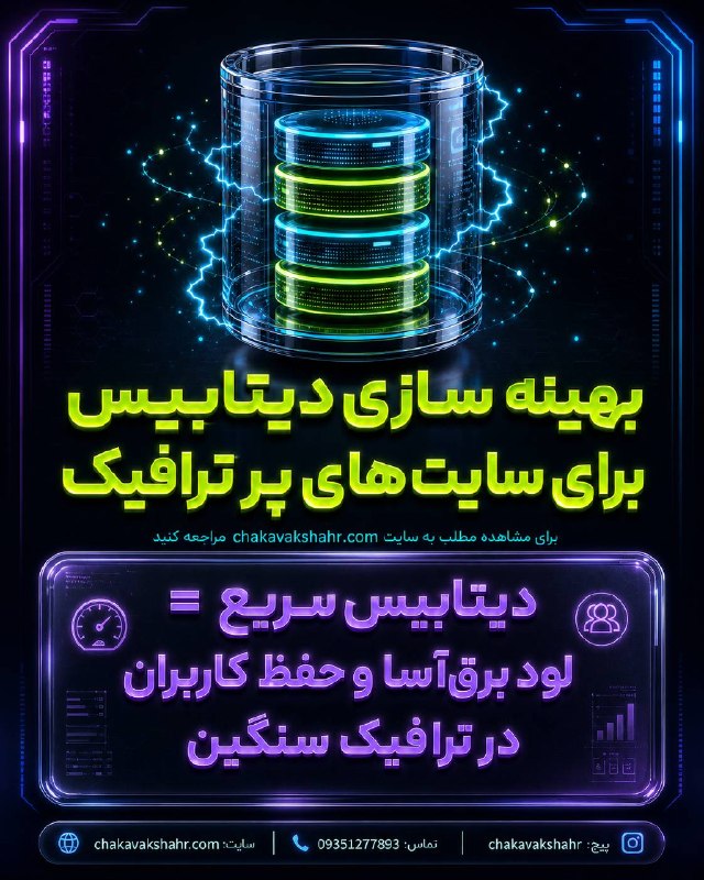 طراحی سایت و سئو سایت/ چکاوک شهر: ترافیک ورودی سایتت زیاده ولی سرعت لود پایین؟ مشکل احتمالاً توی قلب سایتت یعنی دیتابیسه! ⚡🗄️وقتی تعداد کاربران همزمان بال