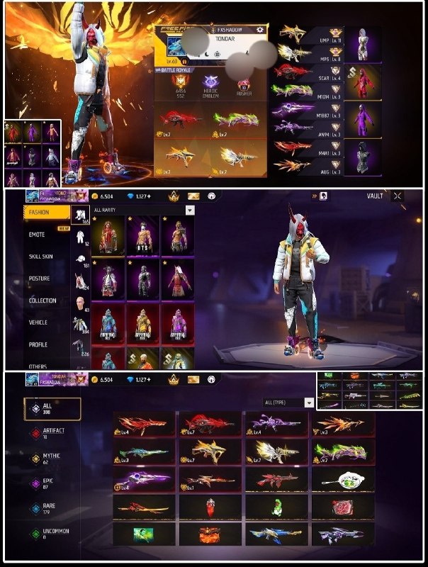 دنیای اکانت فری فایر freefire: 18480. Gh4مکس