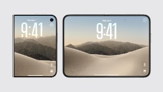 One more thing...  iPhone Duo! Первый складной смартфон Apple. FaceID здесь нет — сканер отпечатков в боковой панели. Рамка выполнена из титана.  Интерфейс полностью переработан под большой дисплей: элементы управления некоторыми приложениями перенесли в б