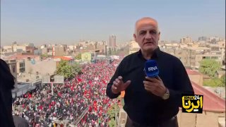דיווח של כתב IRNA על מצב הרוח של טקס הלווייתו של מר ההרוג באיראן