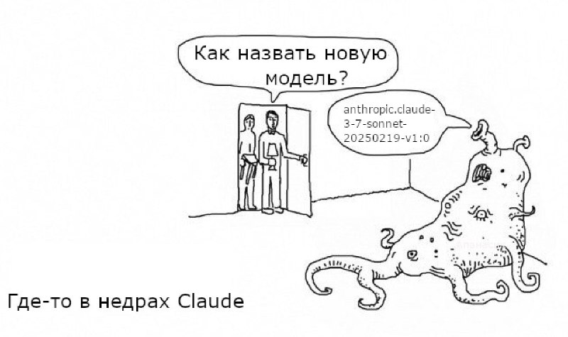 Пролилось название и описание новой модели Claudeanthropic.claude-3-7-sonnet-20250219-v1:0Claude 3.7 Sonnet is Anthropic's most intelligent model to date and the first Claude model to offer extended thinking - the ability to solve complex problems with careful, step-by-step reasoning.Anthropic is the first AI lab to introduce a single model where users can balance speed and quality by choosing between standard thinking for near-instant responses or extended thinking or advanced reasoning.Claude 3.7 Sonnet is state-of-the-art for coding, and delivers advancements in computer use, agentic capabilities, complex reasoning, and content generation. With frontier performance and more control over speed, Claude 3.7 Sonnet is the ideal choice for powering AI agents, especially customer-facing agents, and complex AI workflows.Supported use cases: RAG or search & retrieval over vast amounts of knowledge, product recommendations, forecasting, targeted marketing, code generation, quality control, parse text from images, agentic computer use, content generationModel attributes: Reasoning, Text generation, Code generation, Rich text formatting, Agentic computer useОжидаем сегодня-завтра