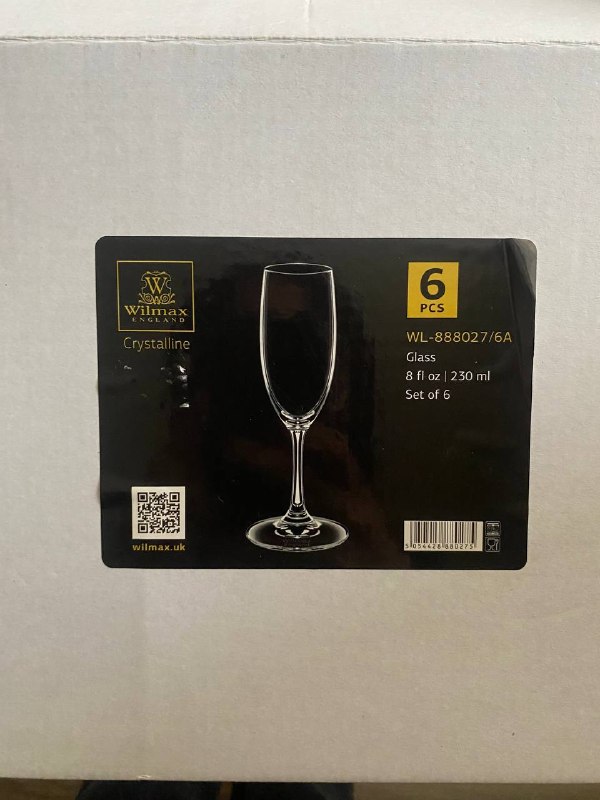 Бокалы для шампанского Wilmax Crystalline (6 шт.) — фото 1