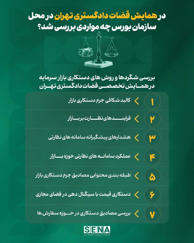 SenaNews سنانیوز: ✅ #اینفوگرافیک | در همایش قضات دادگستری تهران چه مواردی بررسی شد؟@sena_news