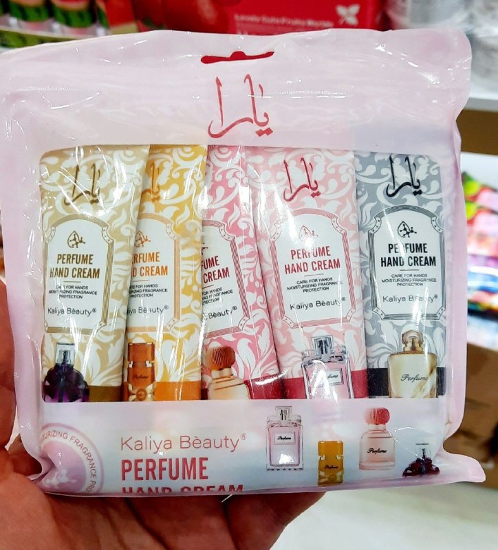💄لوازم آرایشی و بهداشتی گناوه بیوتی 💅: پک کرم ۵ عددی یارارایحه عطرهای مختلف بسیار خوشبو جین ۱۲ عدد