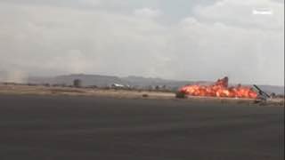 —️🇸🇦/🇾🇪 צפו: צילום מקרוב של ערב הסעודית מפציץ את נמל התעופה בצנעא בתימן