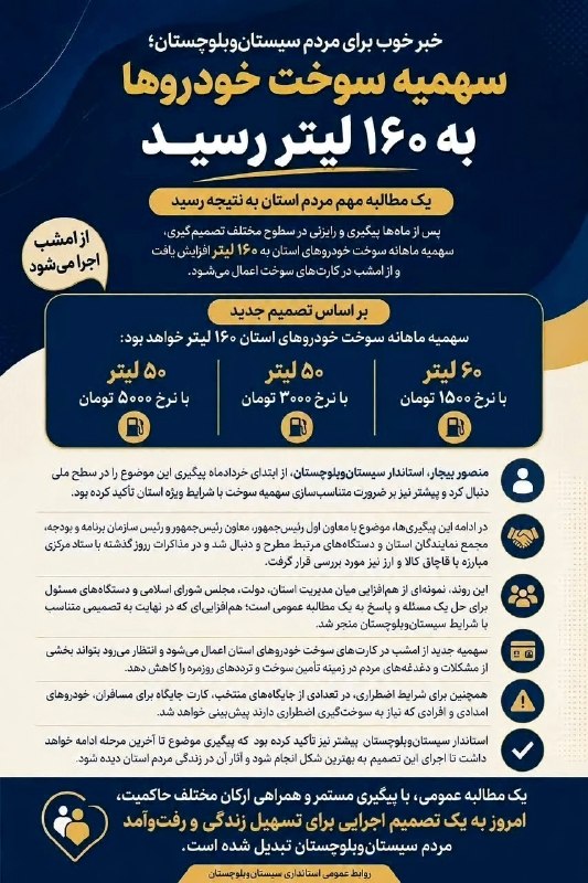 مجله خودرو: 🔴 سهمیه بنزین خودروها از امروز در سیستان و بلوچستان۱۶۰ لیتر شد و کارت های جایگاه جمع آوری شد!#بنزین #قیمت_بنزین #سهمیه_ب