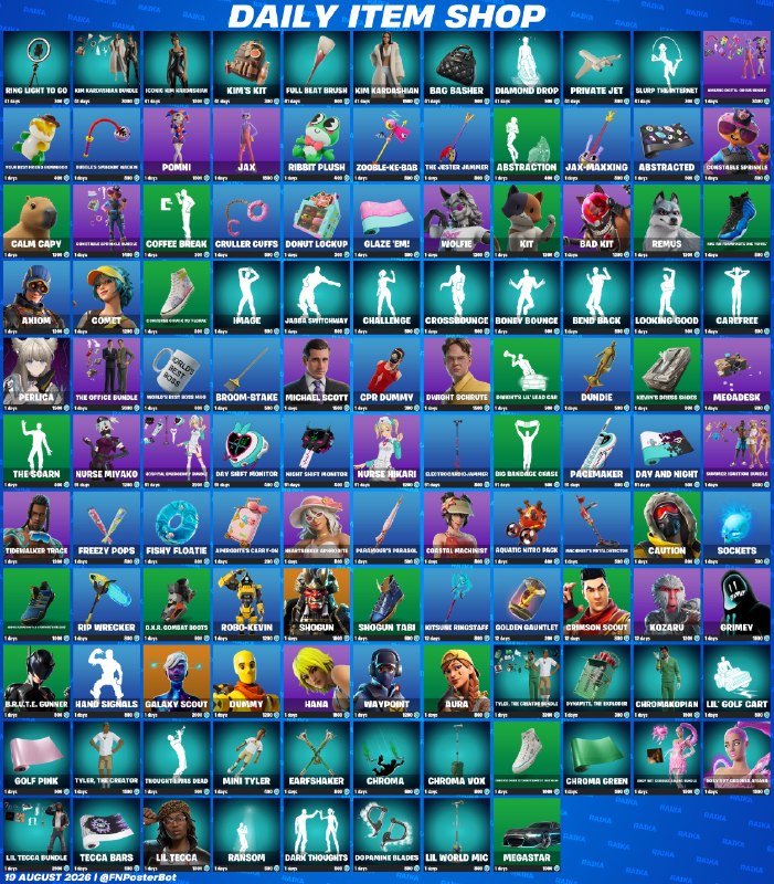 فورتنایت فارسی | Fortnite: ⚡️ #Fortnite Item Shop📅 Wednesday, 19 August 2026@Raika the #1 Non-KYC Telegram Casino
