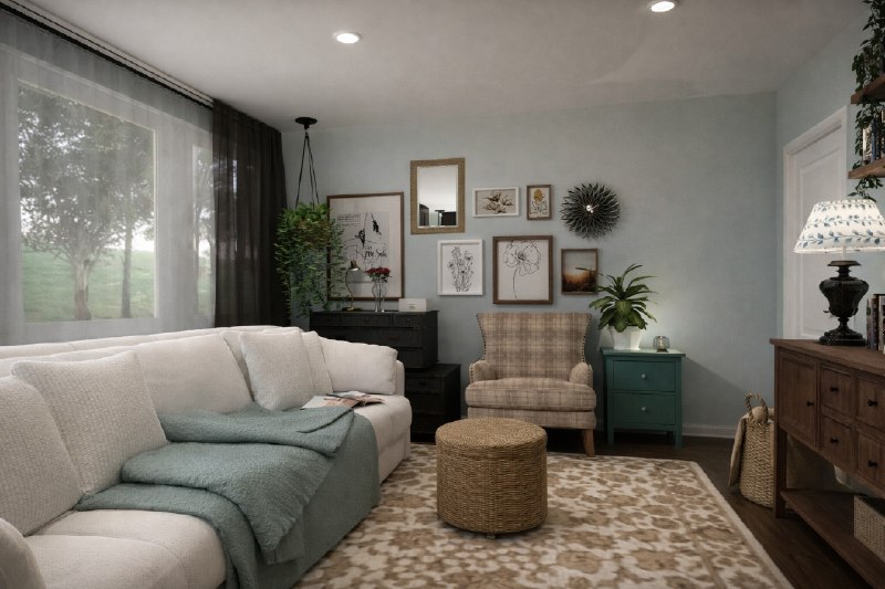 Уютный традиционный редизайн квартиры Стиль традиционный Автор Eazy Interior Программное обеспечение Planner 5D 3D Присоединяйтесь - изображение 2 - традиционный, уютный, редизайн