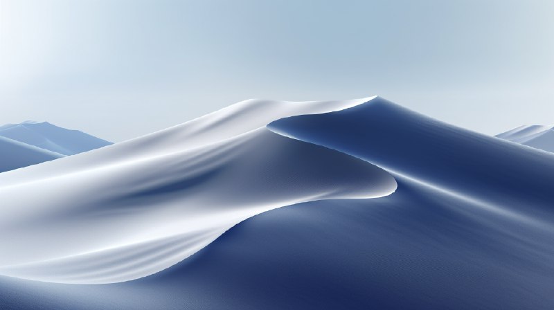 #晚安提示词 今天在 Midjourney 发现一个很像微软宣传片里常出现的的景色的图片，所以就研究了一下提示词和找了一下微软之前的宣传片来参考，发现常见的场景一般都是线条比较柔和的湖面、沙漠或者海面之类的，在用的颜色方面主要就是浅灰色和深蓝色搭配，米色浅紫色和蓝色或者还有点粉色