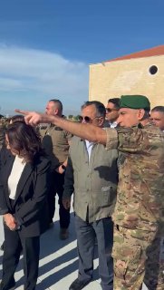 Secretary General of the Arab League, Nabil Fahmi, in the city of Zoutar in the west of the country.