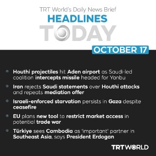 Follow our daily news roundup for Saturday, October 17.