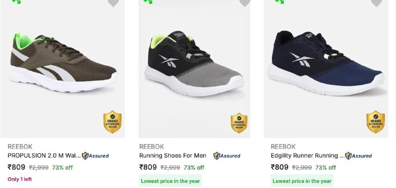 GrabMeDeals - India's Best Loot Deals & Offers: Reebook Shoes Starts @809https://fkrt.cc/hIBaaPt