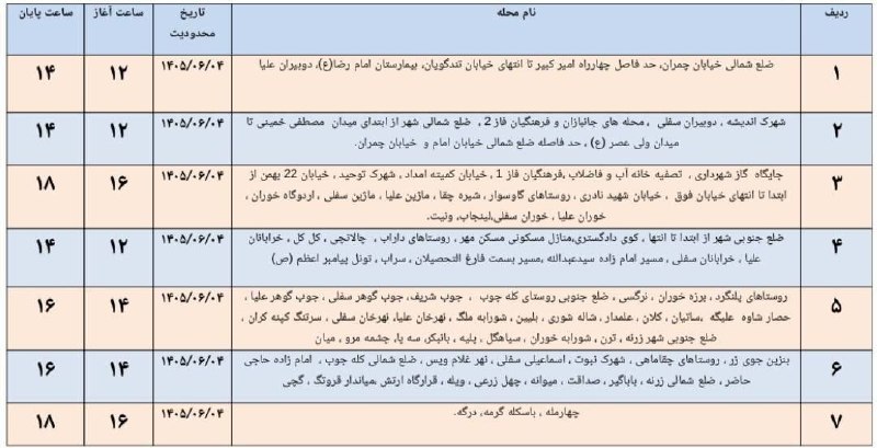 🌹مردم ایوانغرب🌹: 🔊اطلاعیه به اطلاع مردم شریف شهرستان ایوان می رساند در راستای مدیریت بار مناطق یاد شده روز چهارشنبه مورخهی ۰۴ شهریور ماه