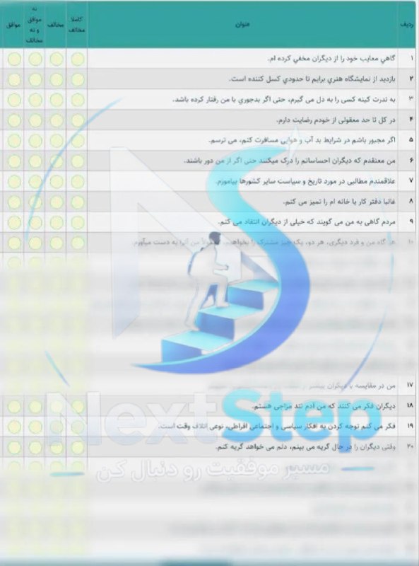 فــالوین انسانی |Next Step: 🎒 اینم از اصل سوالات آزمون الکترونیکی مصاحبه فرهنگیاناین تصویری که می‌بینید، نمونه واقعی سوالات آزمون الکترونیکی مصاحبه 