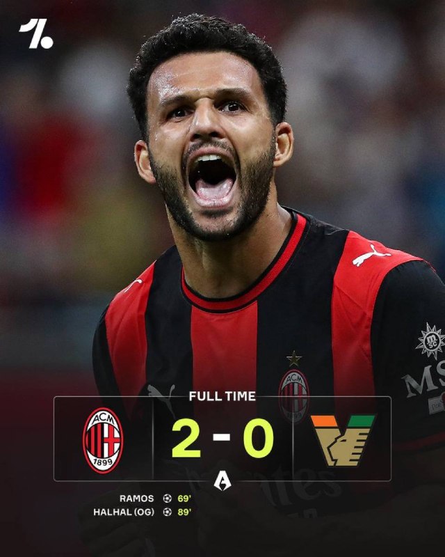 فارس ورزشی: گلبهخودی ⚽️حلحل دقیقه ۸۸ میلان ۲ - ۰ ونتزیا @Sportfarsسه امتیاز خانگی با طعم گلزنی خرید جدیدآموریم با روسونری یک برد د